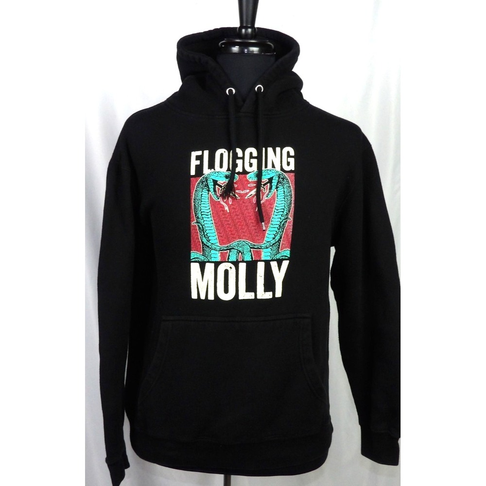 Flogging Molly Black Cobra Graphic Hoodie Sweatshirt Punk Men's Large